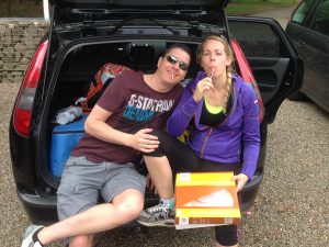 Vlaai eten, want Patrick was jarig